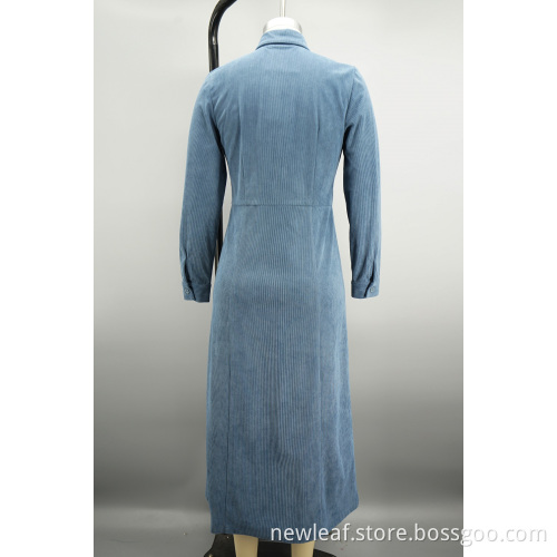 Retro Slim Fit Cord 16W Hemdkleid